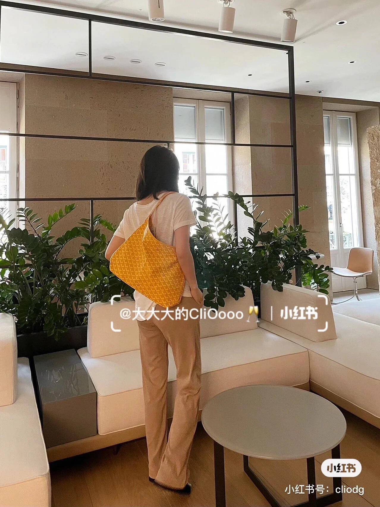 Сумка-тоут Goyard с монограммой, желтая.