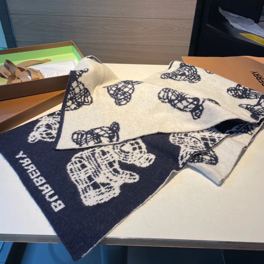 Вязаный кашемировый шарф Burberry - 30 см - 180 см - 100 см - Кашемир - 1 см