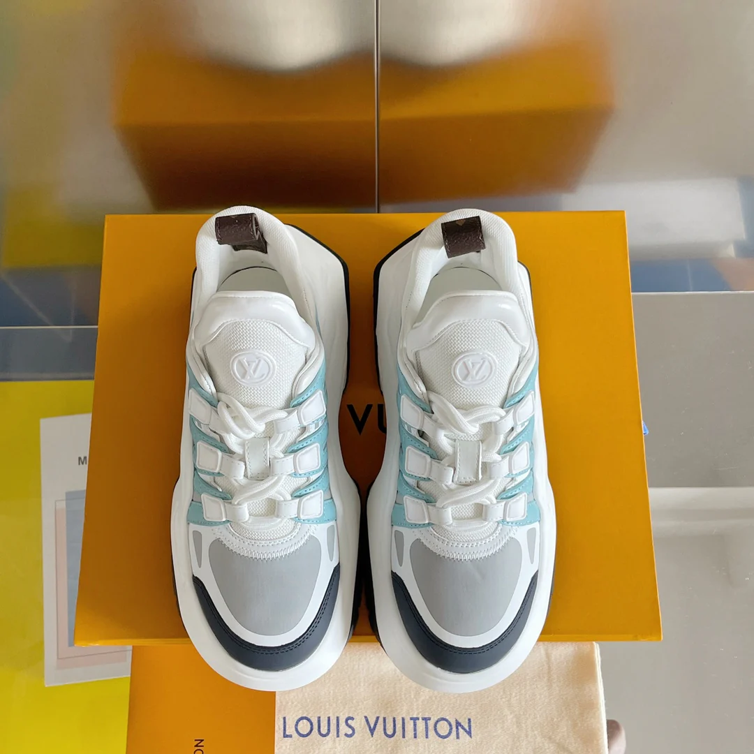 Новинка LV 2023 года - Серия Archlight 2-0 на платформе - Кроссовки/?папины кроссовки? - Серо-голубые