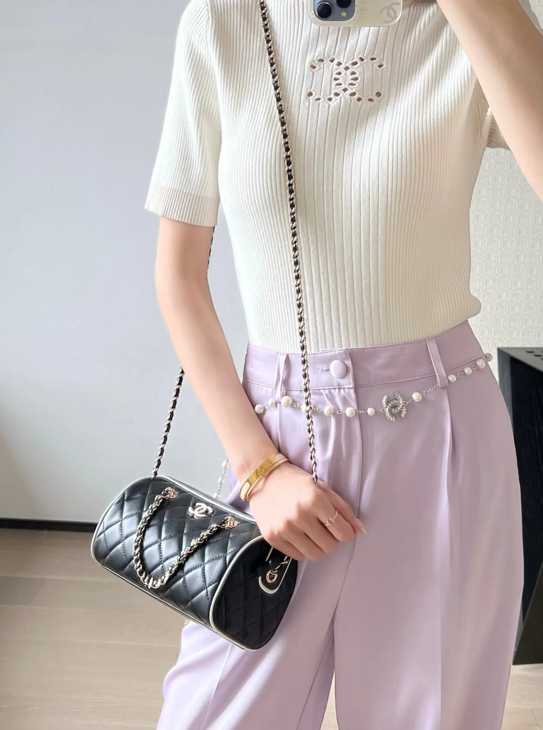 Мини-шар для боулинга из овечьей кожи, весенне-летний, 25 пенсов, с черно-белыми краями.