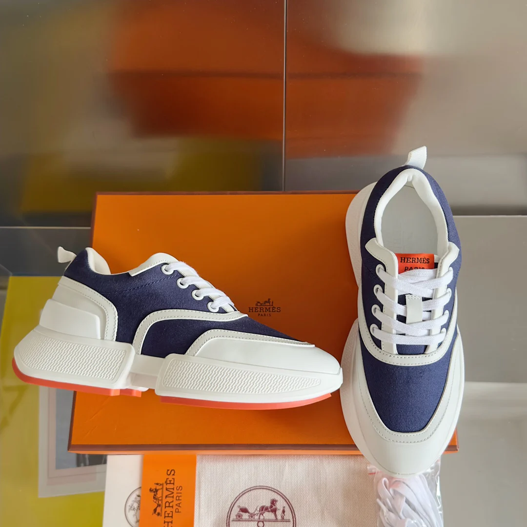 Новые повседневные кроссовки Hermes Giga Series 2023, унисекс, темно-синие.