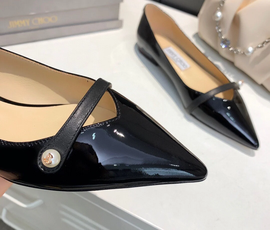 Балетки Jimmy Pearl с пряжкой и острым носком - 1