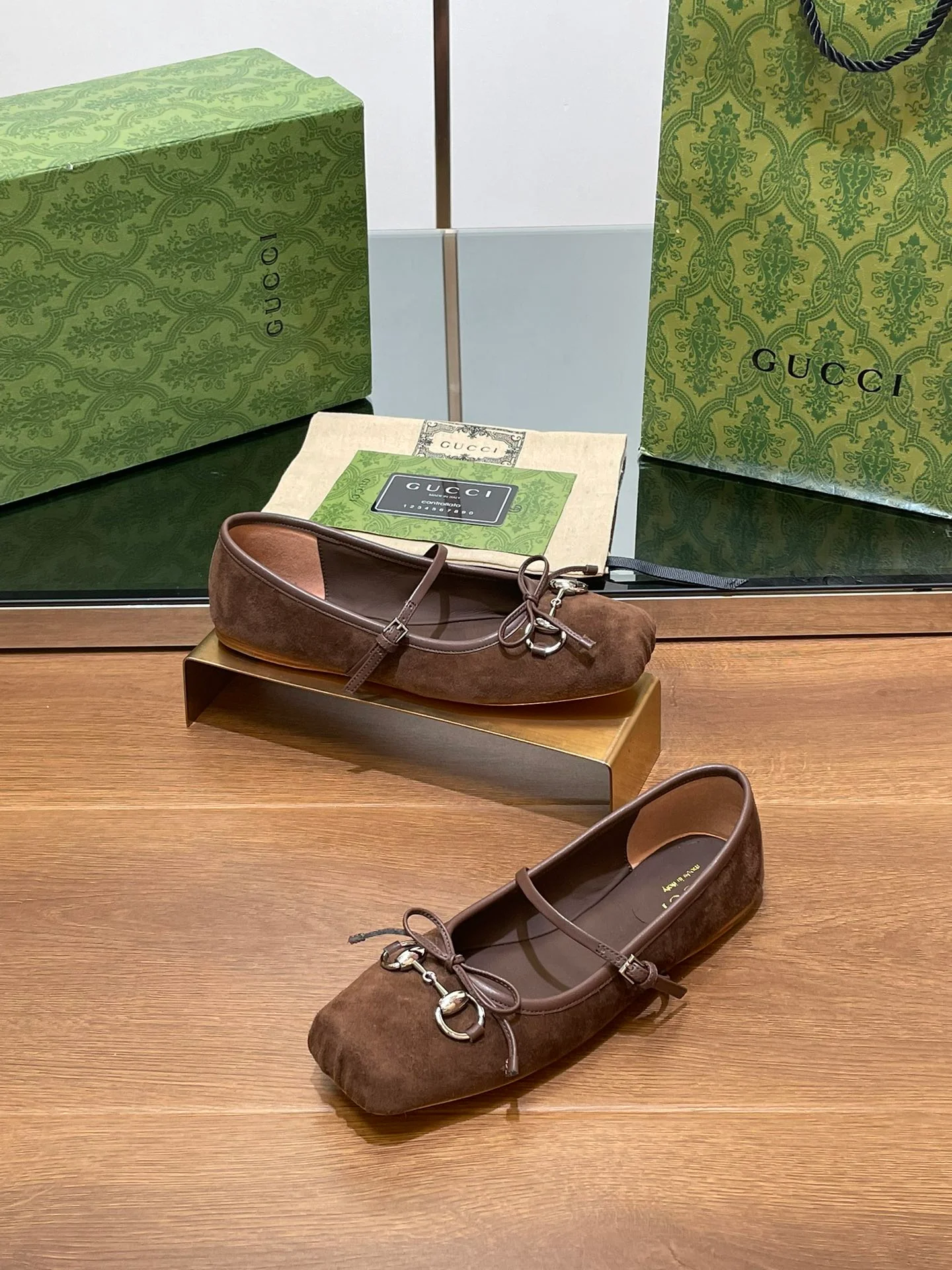 Балетки Gucci 2024 - Кофейно-коричневые