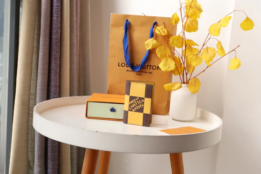 LV-m80614-Осенне-зимний новый карманный кошелек в желтую клетку