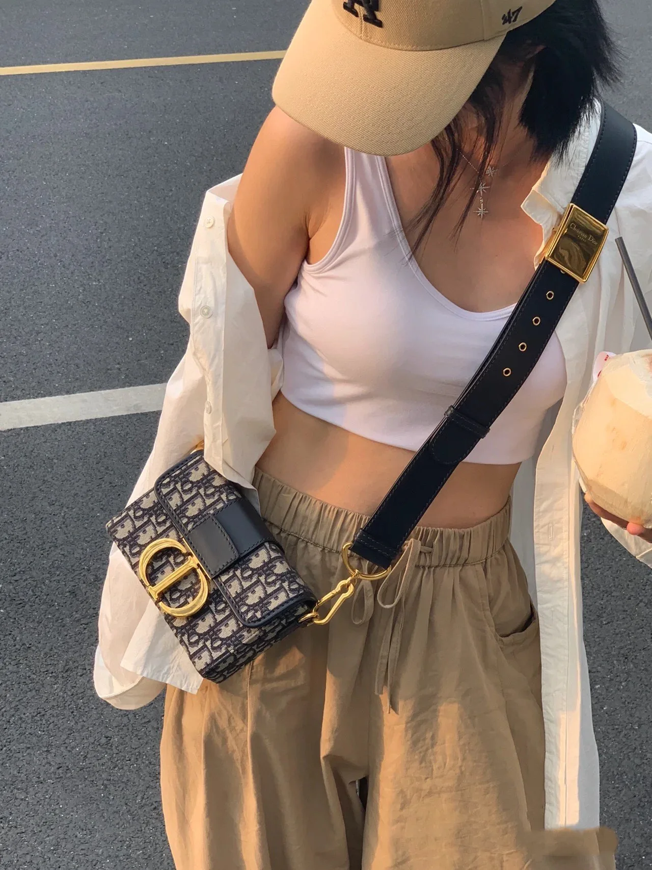 Dior 30 Montaigne Printed Canvas Mini Blue