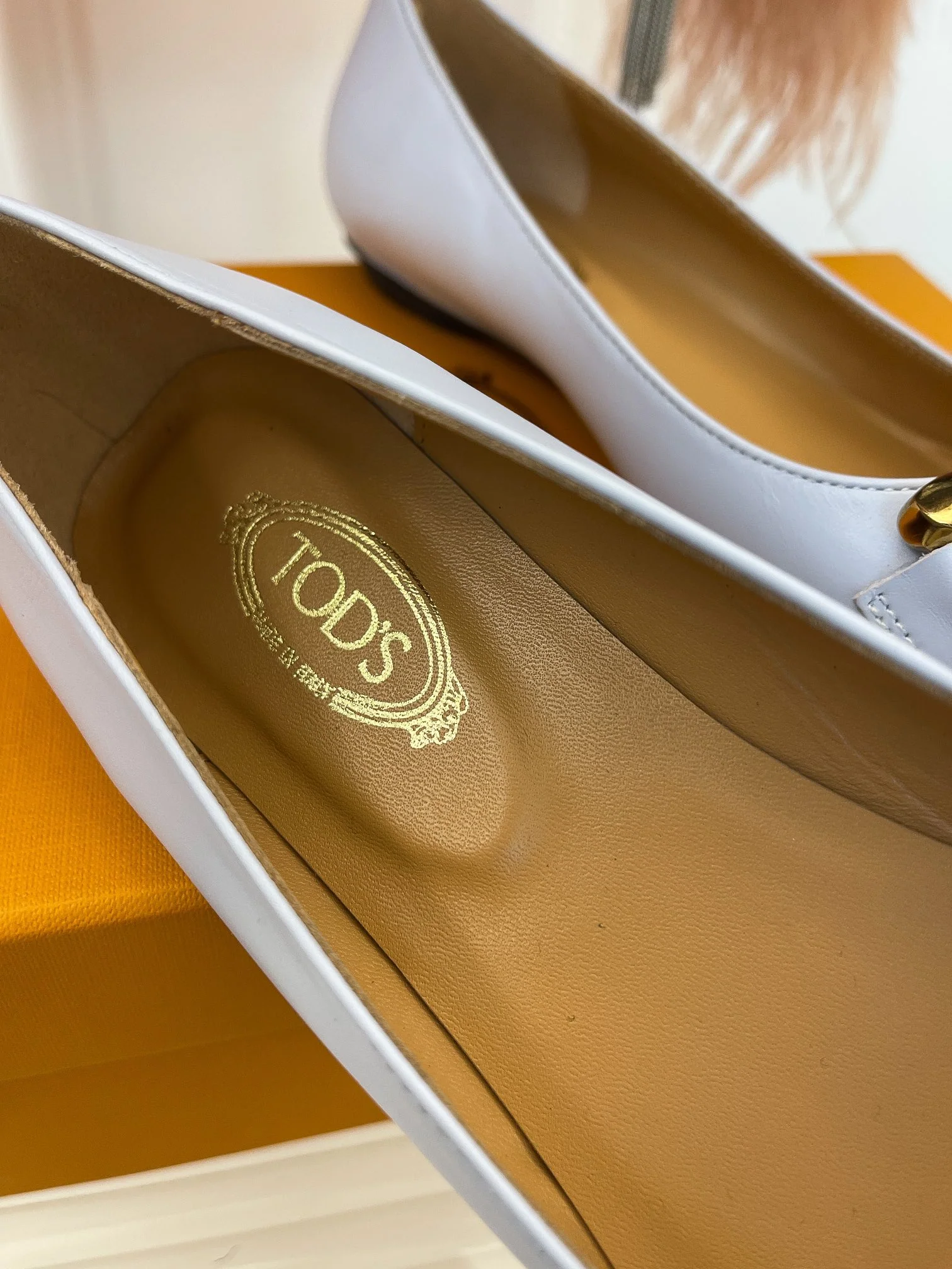 Весенняя коллекция Tods 2023 - Классические балетки с острым носком и металлическим кольцом