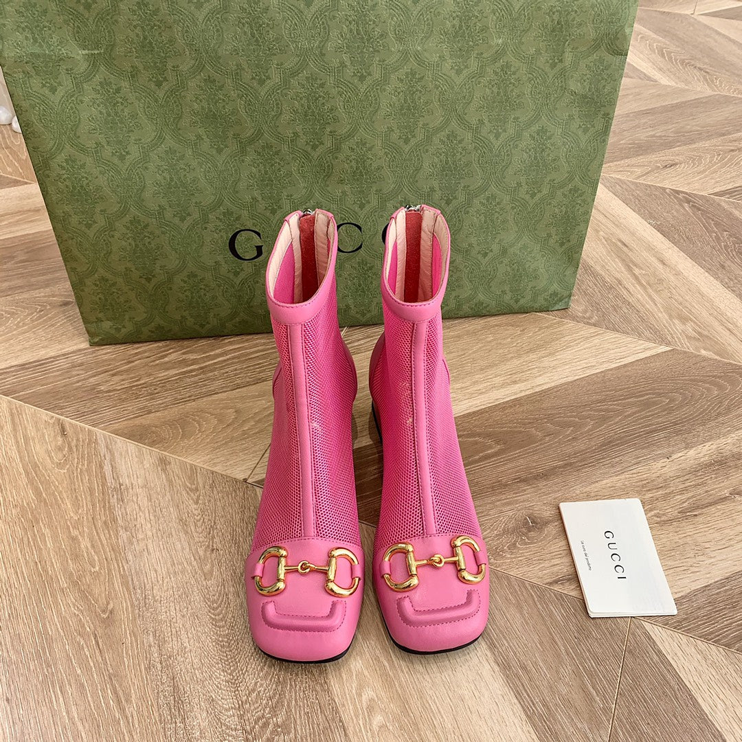 Ботильоны Gucci Street с квадратным носком и пряжкой на низком каблуке