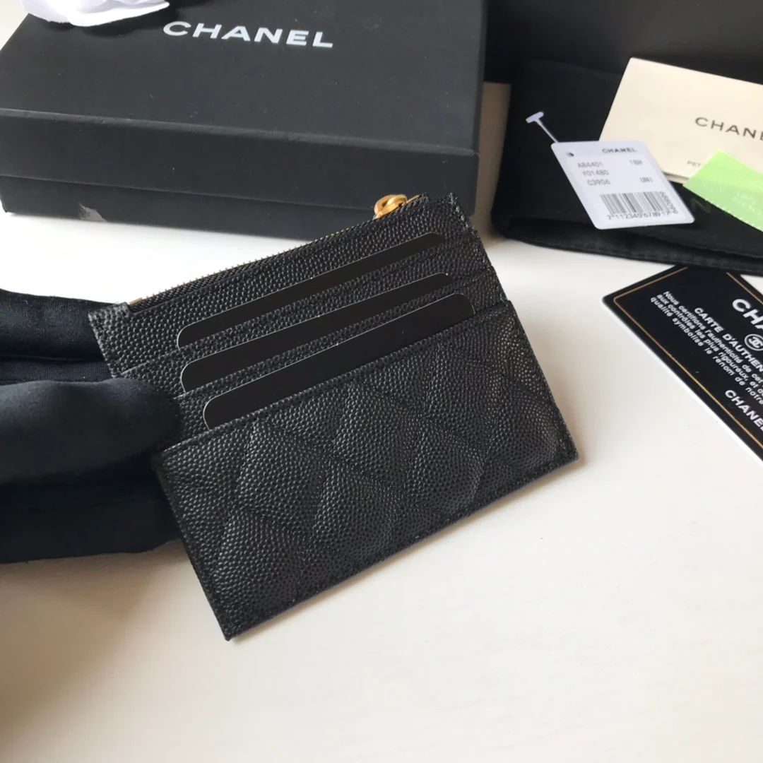 Кардхолдер Chanel на молнии - плоский, 2 шт.