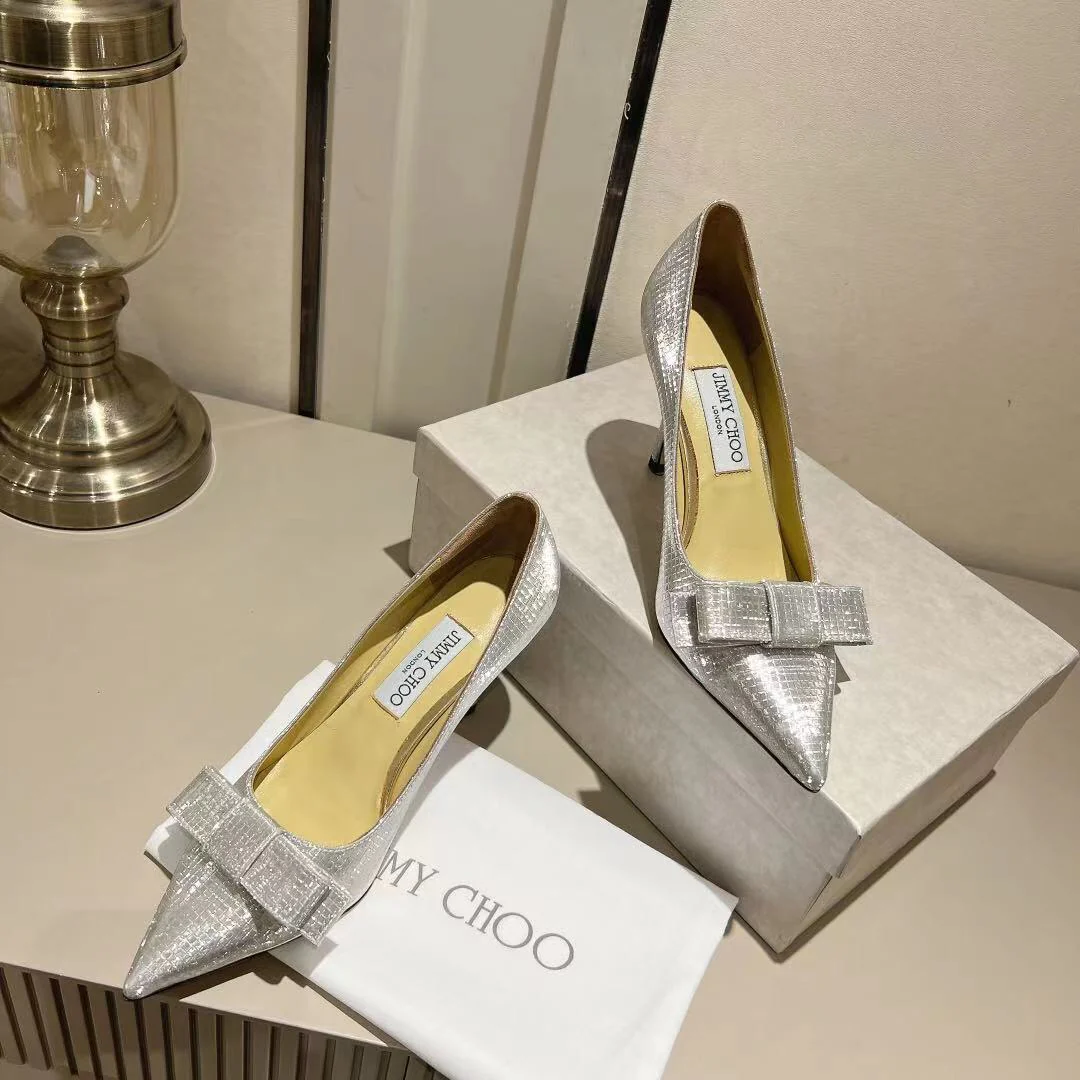 Туфли на высоком каблуке Jimmy Paris Window Custom Design - Bling Bling - 8-5 см - серебристые