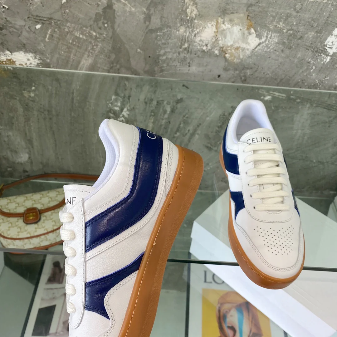 Новинка 2022 года от Celine - Белые кроссовки/Повседневная обувь - Унисекс - Синий