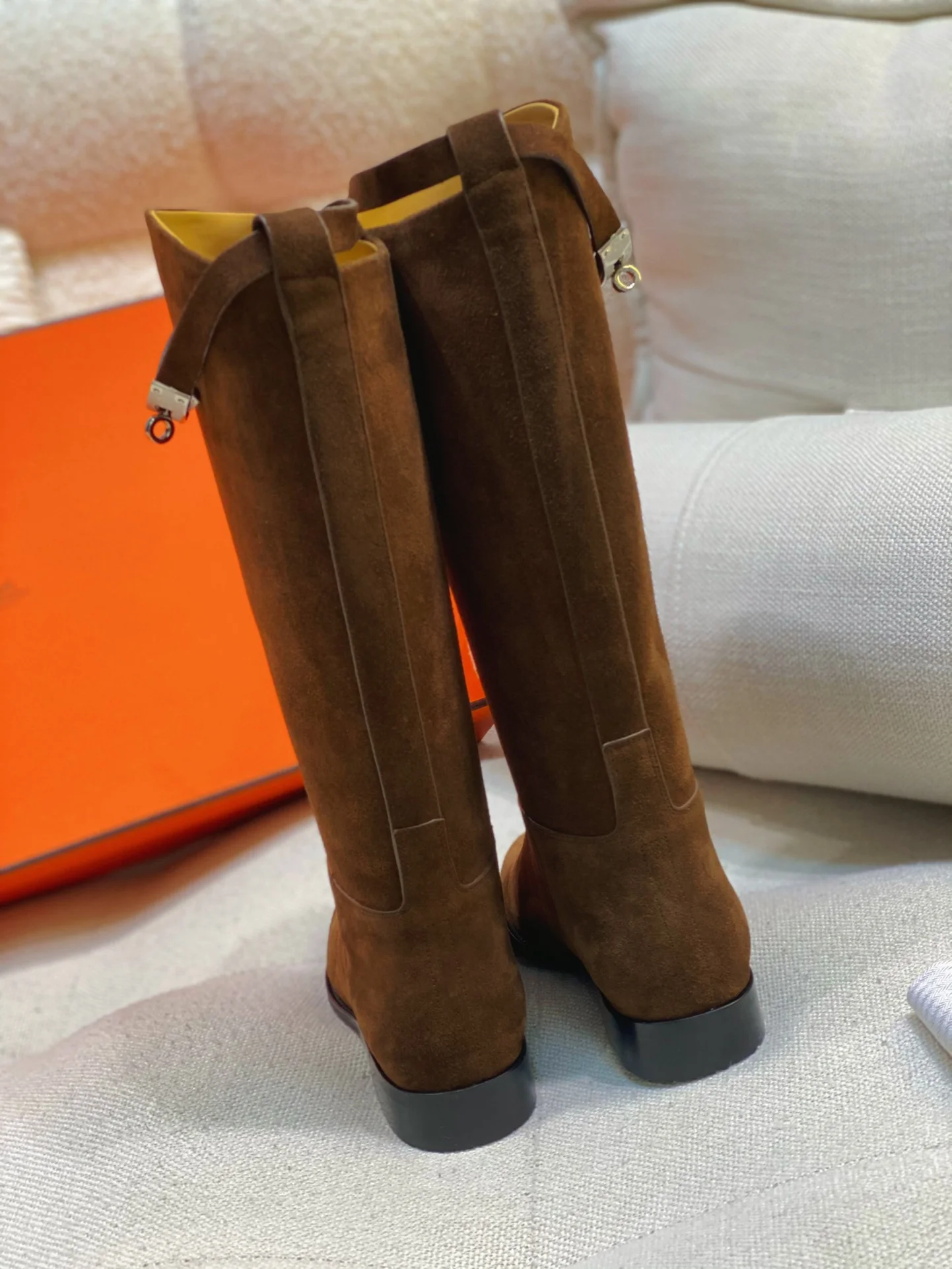 Высокие сапоги Hermes 2024 - Кофейно-коричневый