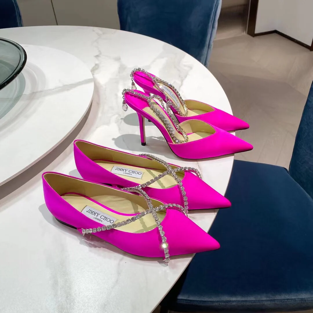 Jimmy - Цепочка с крестом и стразами - Туфли на плоской подошве - Персиково-розовый