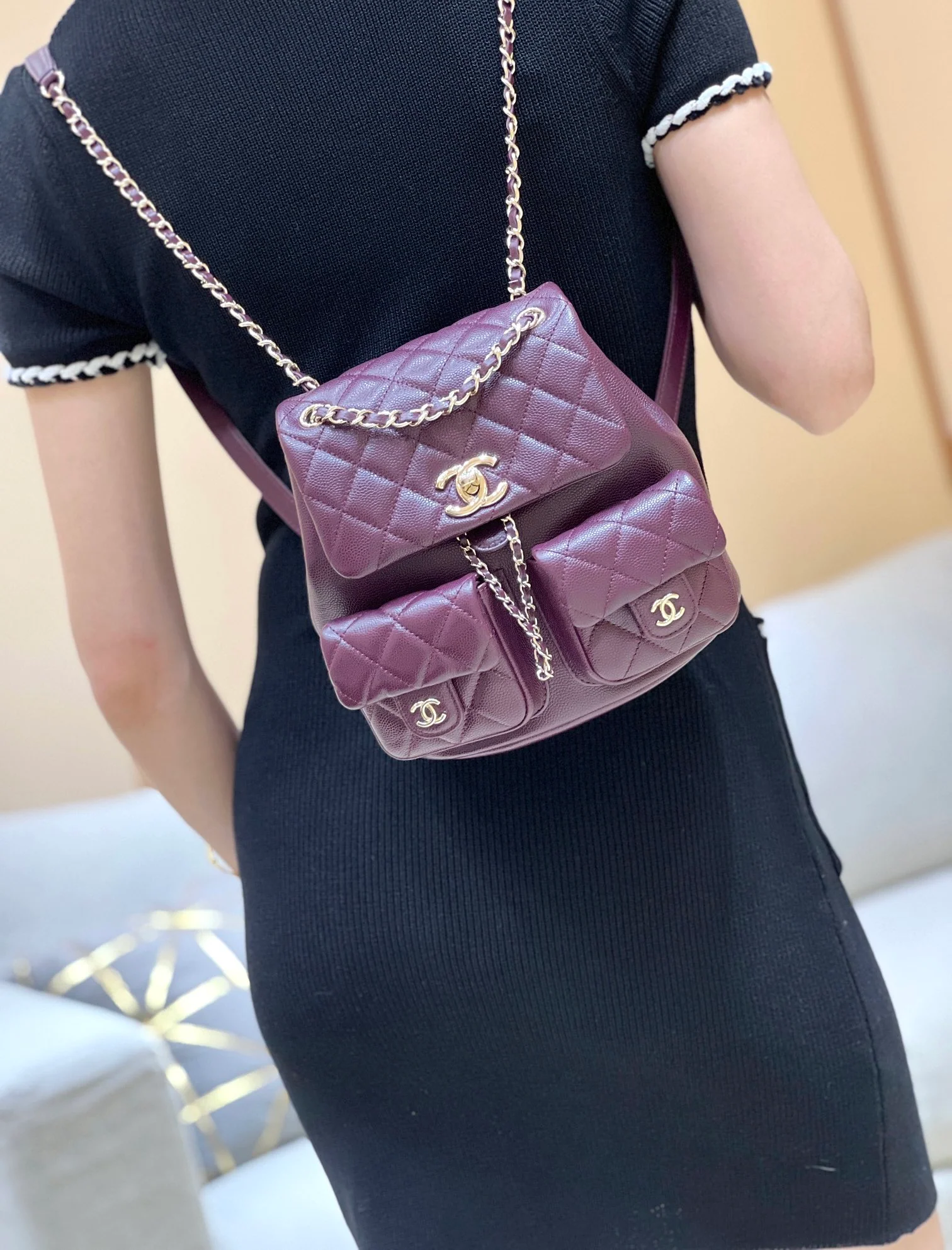 Рюкзак Chanel-Duma Frog — бордовый