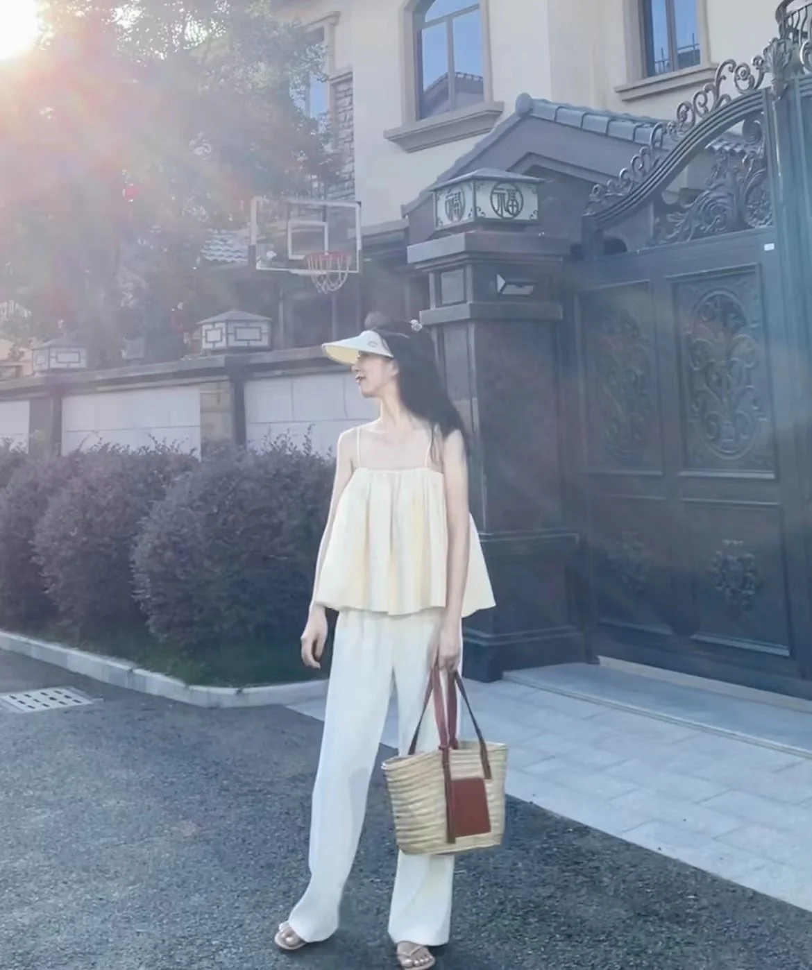 Соломенная сумка Loewe - 40 см - Большая - Коричневая