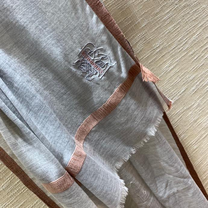 Burberry - Премиальный водорастворимый кашемировый шарф - Серый