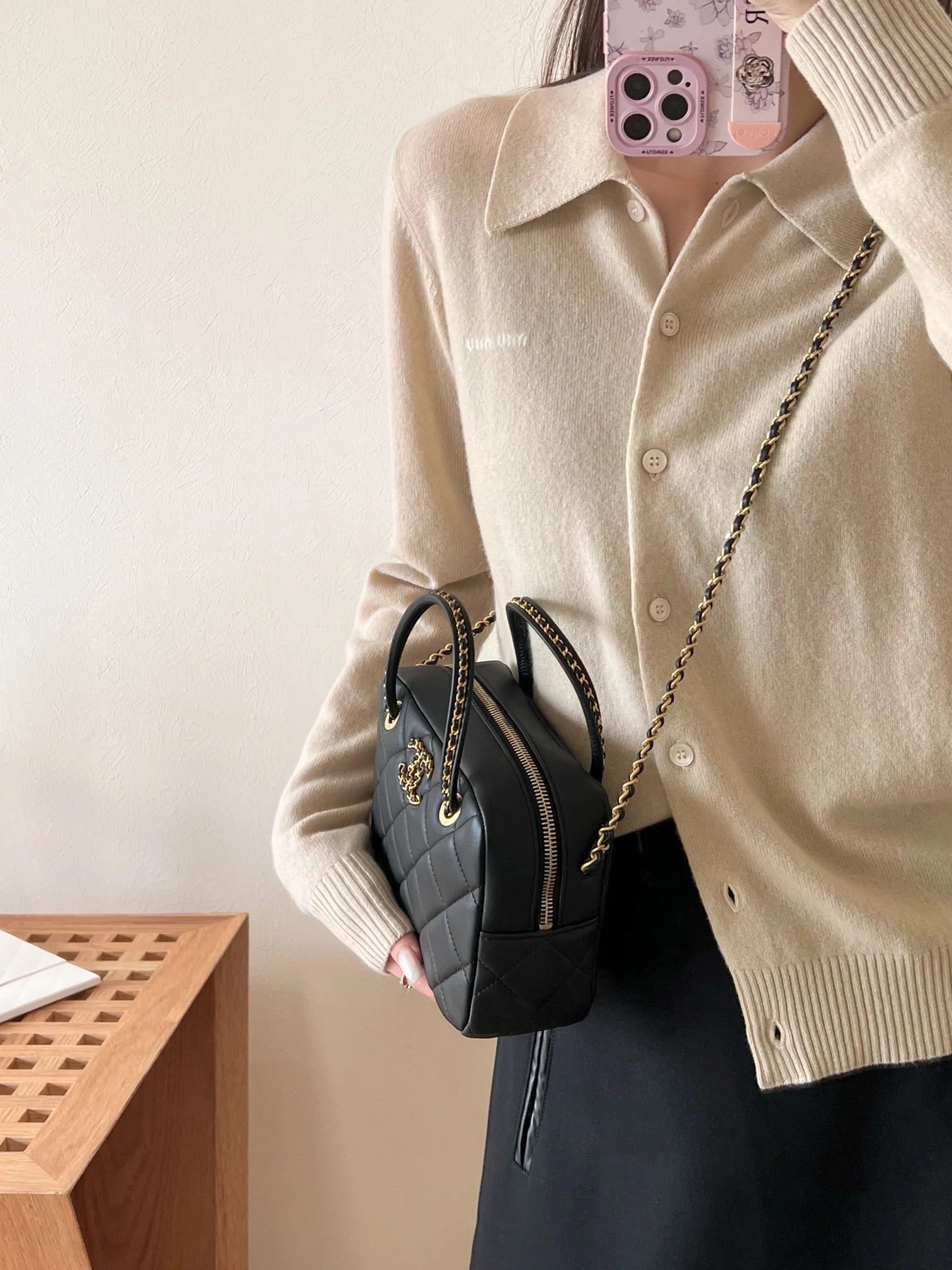 Сумка Chanel 25c - черная (19 см)