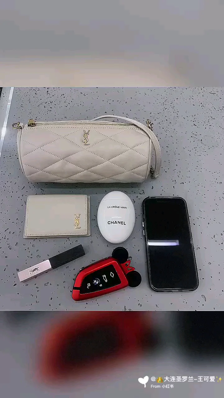 Маленькая цилиндрическая сумка YSL Sade - белая