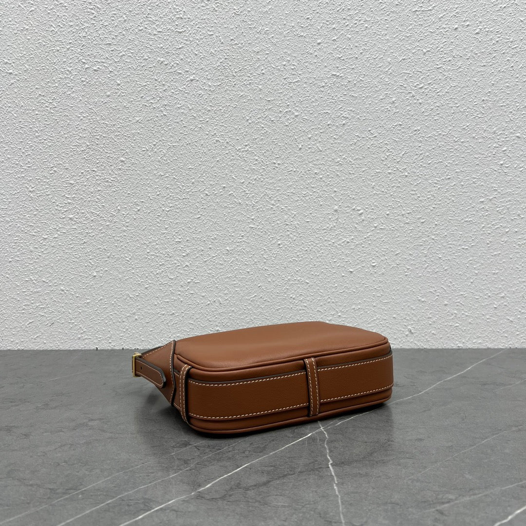 Мини-сумка через плечо Celine Romy - бежево-коричневая