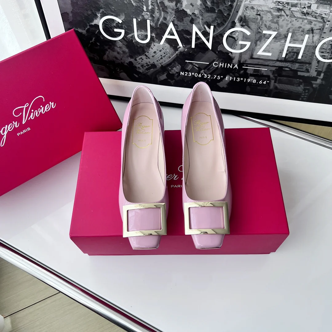 Туфли RV - классические туфли на высоком каблуке - 4-5 см - розовато-фиолетовые