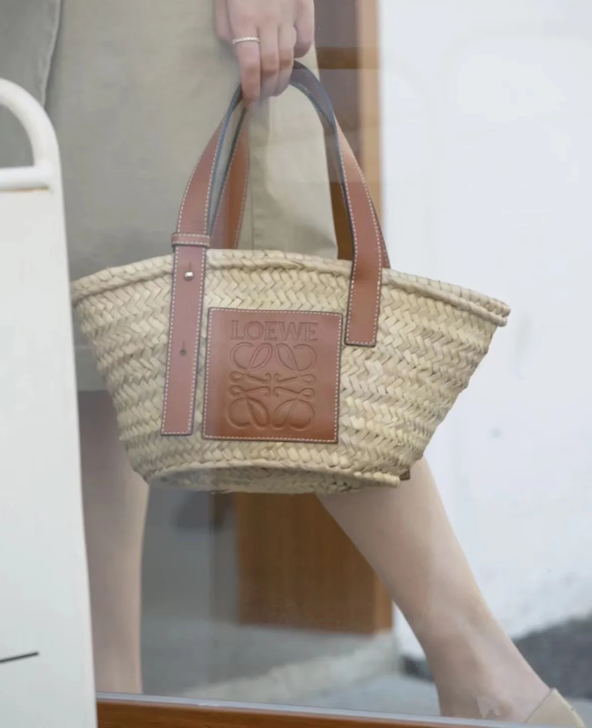 Соломенная сумка Loewe - 33 см - Маленькая - Коричневая