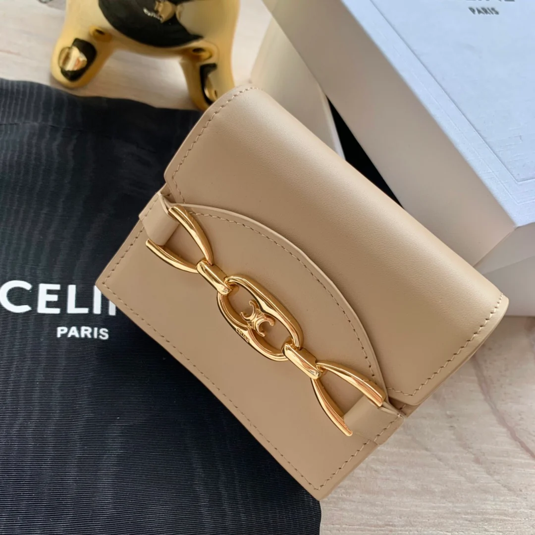 Celine - Держатель для карт на цепочке из глянцевой телячьей кожи - 1 шт.