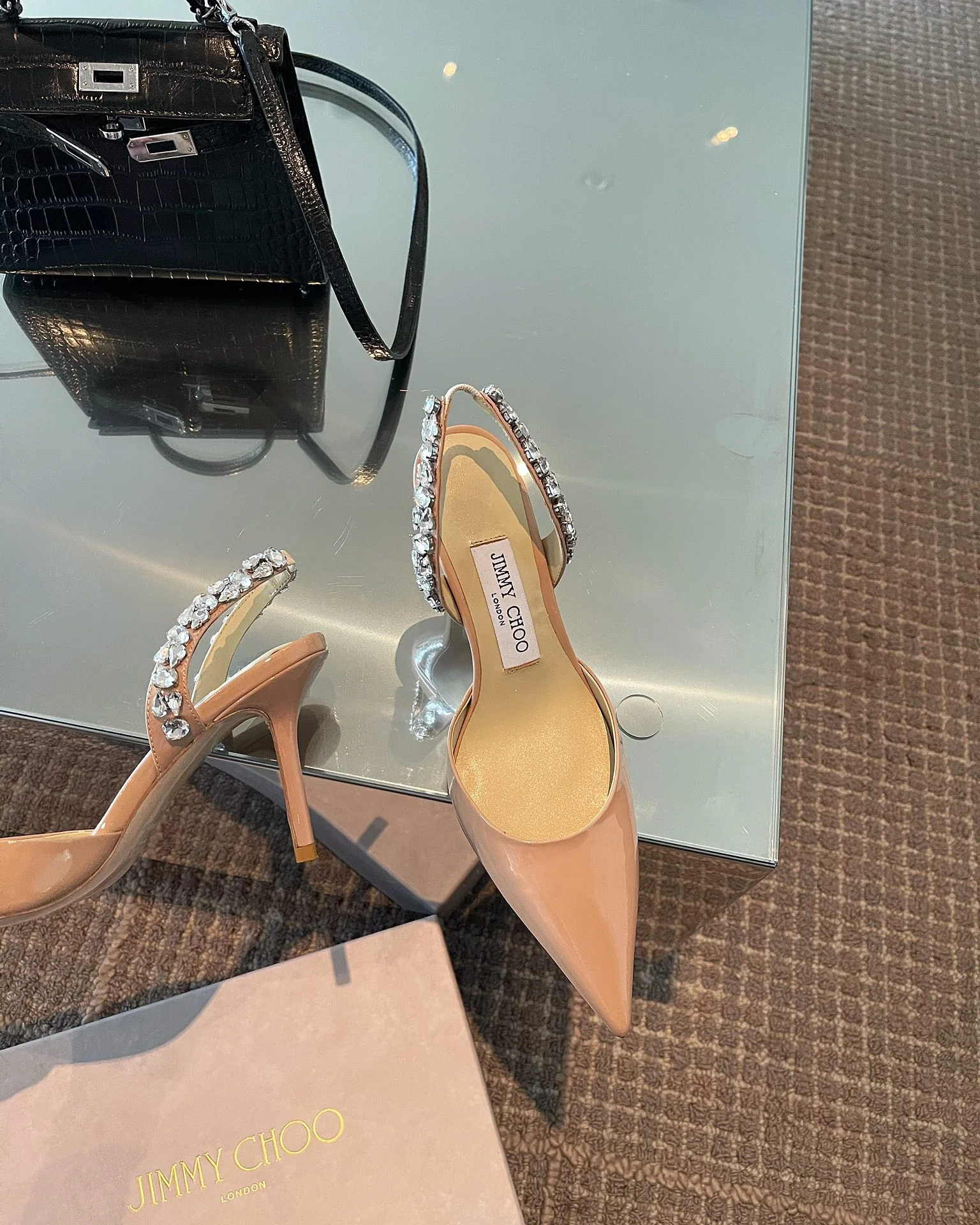 Jimmy 2022 Ранняя весна - Туфли на высоком каблуке ручной работы со стразами