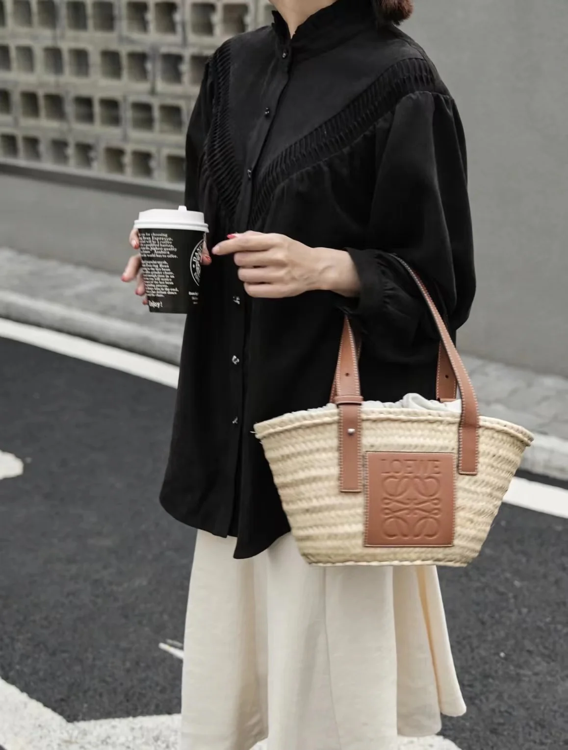 Соломенная сумка Loewe - 33 см - Маленькая - Коричневая