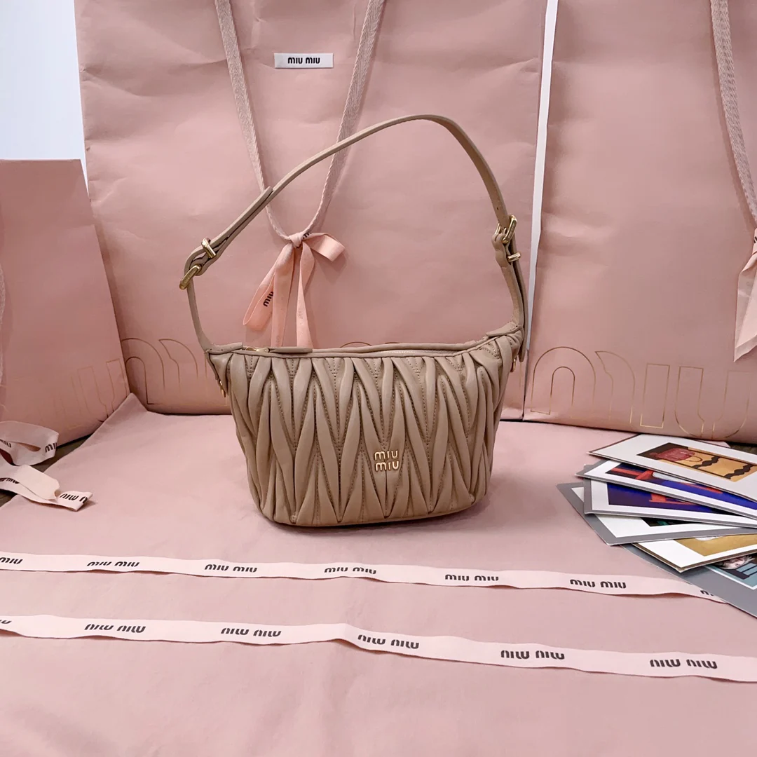 Miu Miu-5ne026-matelasse вышитая сумка-ланчбокс мини-розового абрикосового цвета