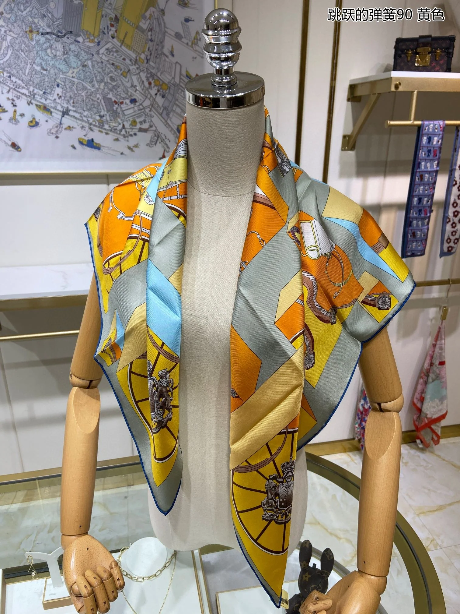 Hermes - Весенний шарф Jumping Spring - 90-100 см - Шелк саржевого переплетения высшего качества