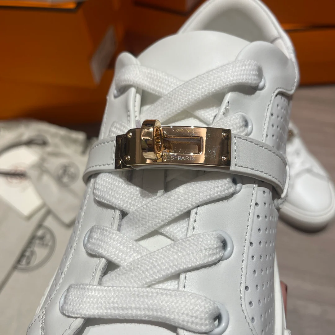 Hermes - Новейшие белые кроссовки Kelly Buckle - Мужские - 3