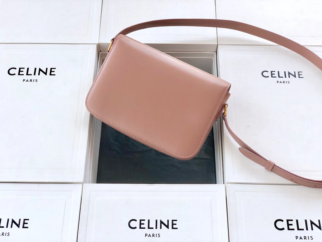 Celine Triomphe Medium Calfkin Rose Pink