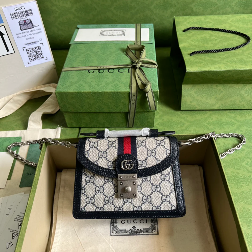 Мини-сумочка Gucci Ophidia/сумка через плечо - 17 см (5x13x6 см) - синяя - 1 шт.