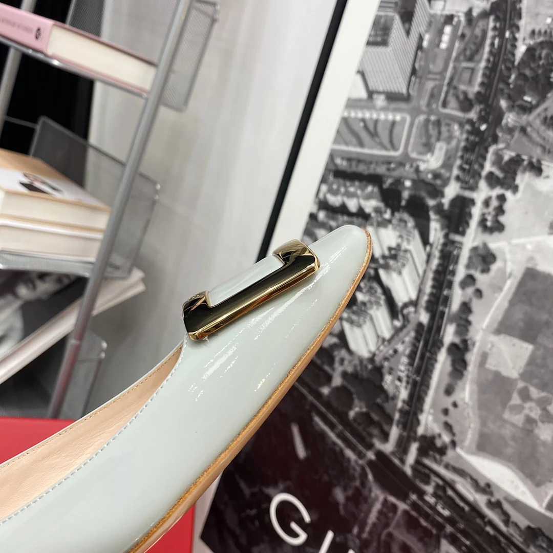 Туфли на каблуке RV-2-5 см - светло-голубые