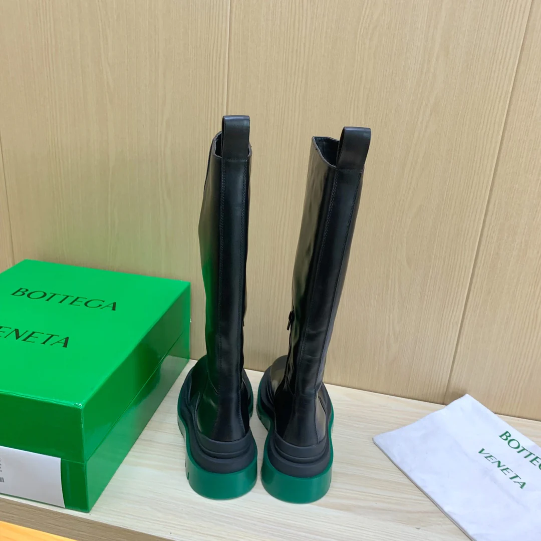 Новые высокие сапоги BV-22 осенне-зимняя коллекция - зеленая подошва