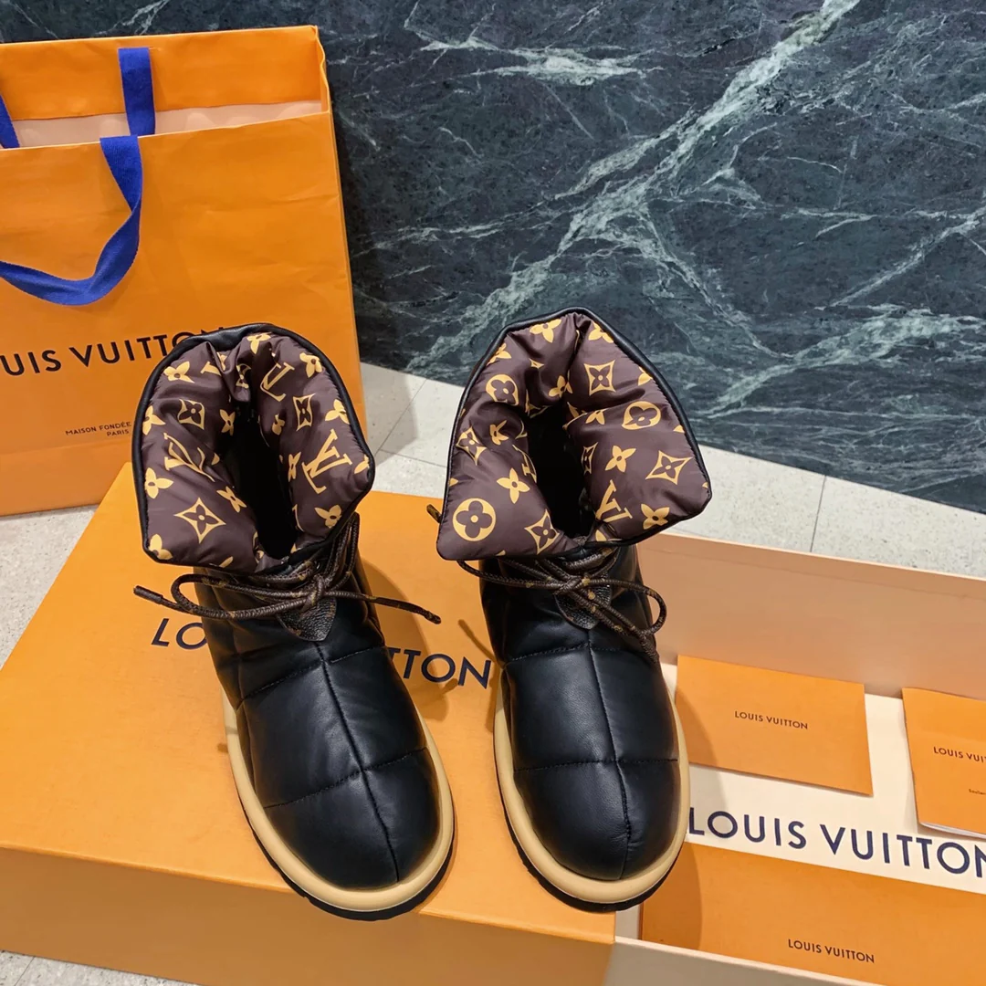 Снежные ботинки LV - черные
