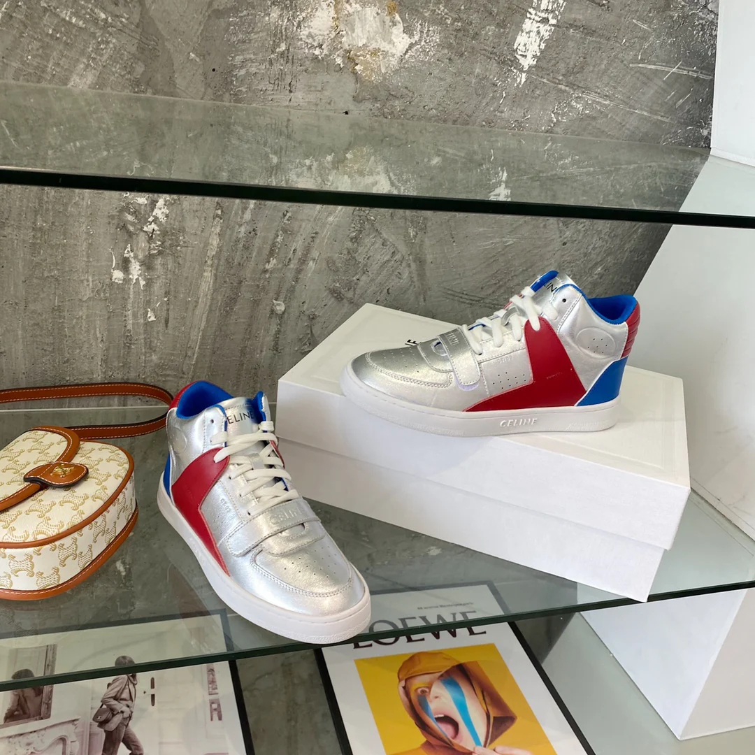 Спортивные высокие кроссовки Celine - унисекс - серебристые