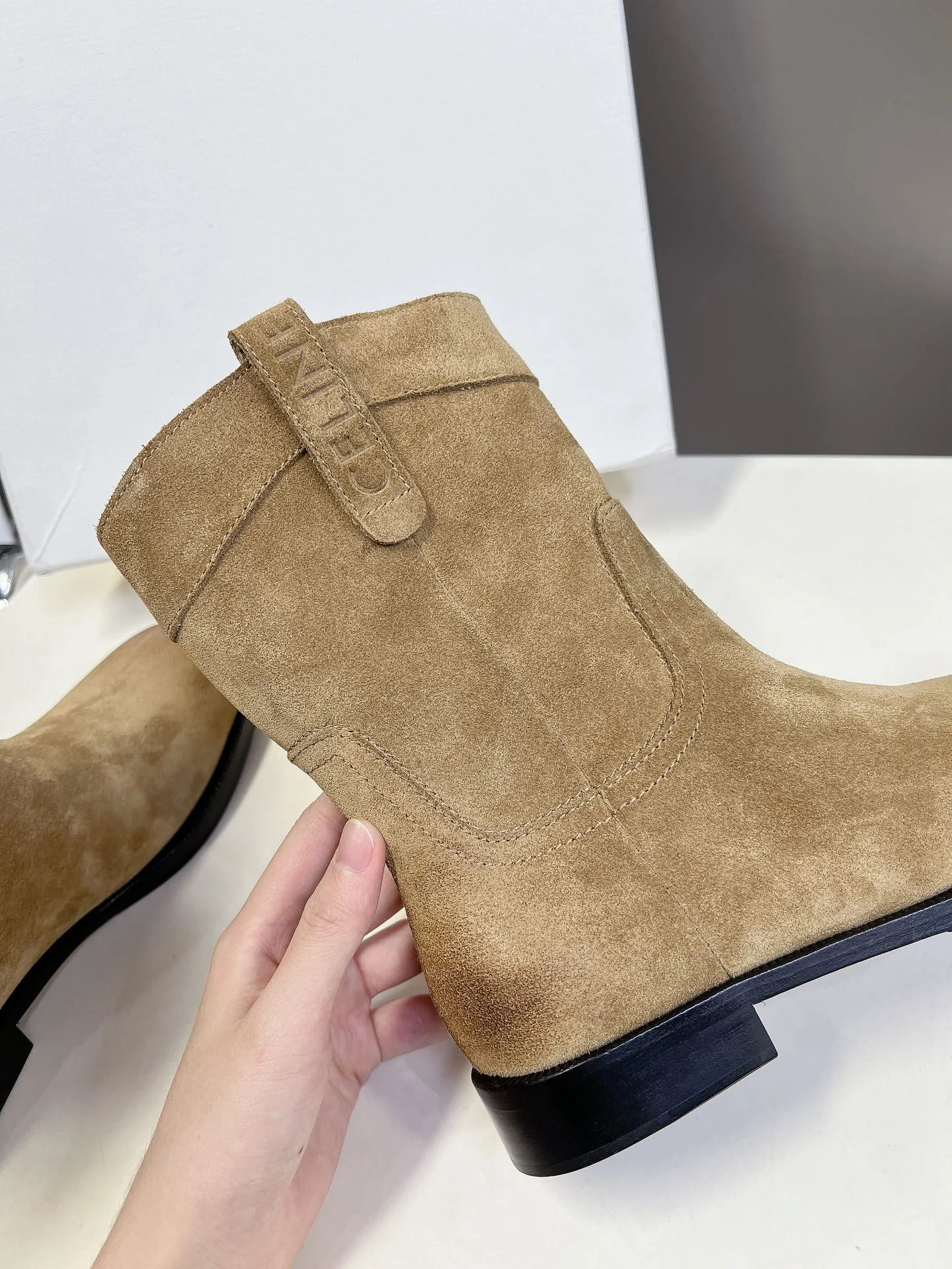 Ботильоны Celine 2024 из денима - коричневые