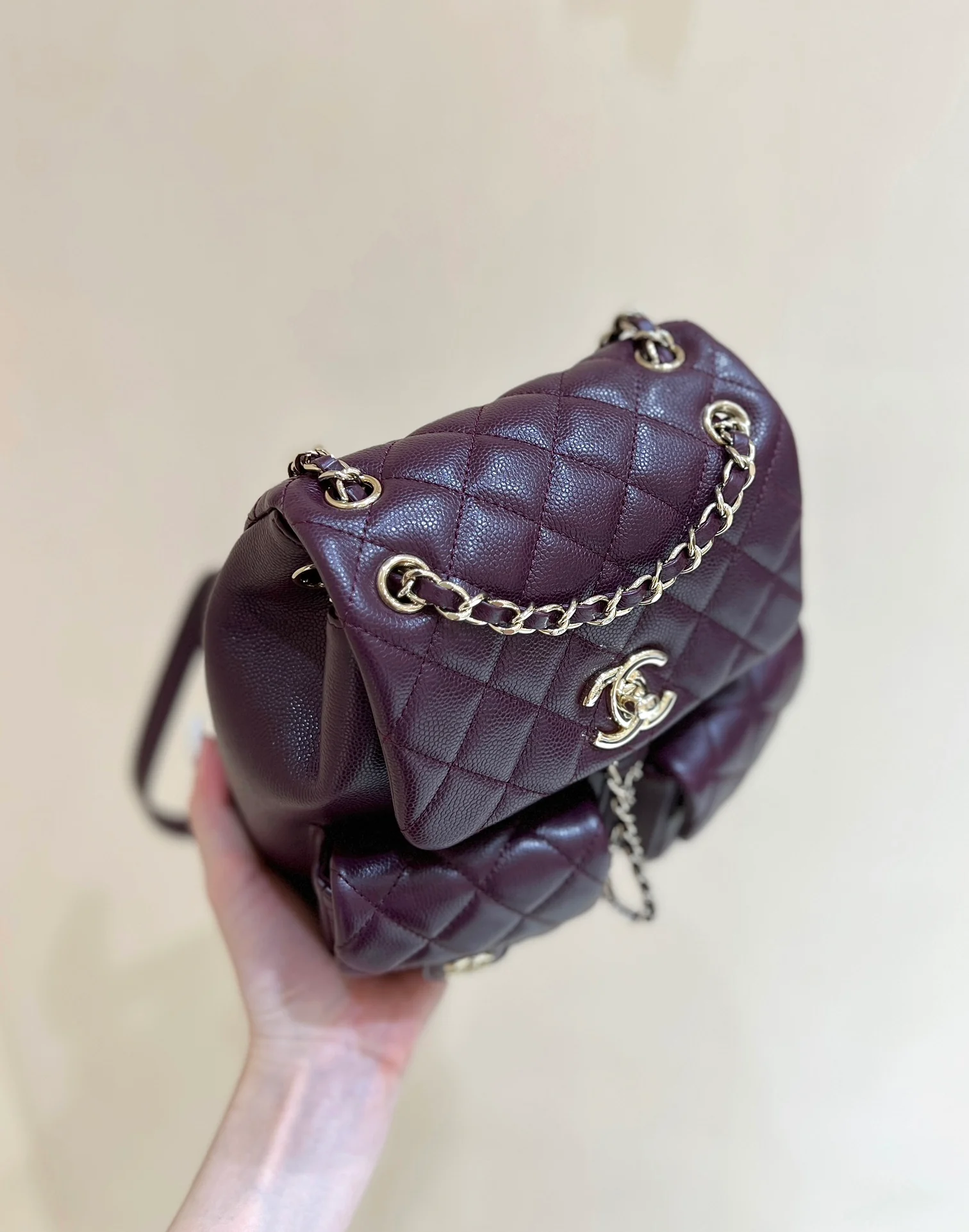 Рюкзак Chanel 24a-duma Frog, маленький, бордовый