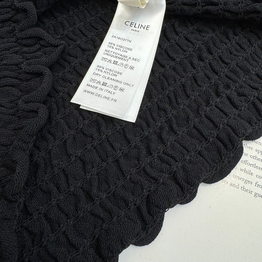 Celine-2404 Весна/Лето Новое эластичное плиссированное платье приталенного кроя