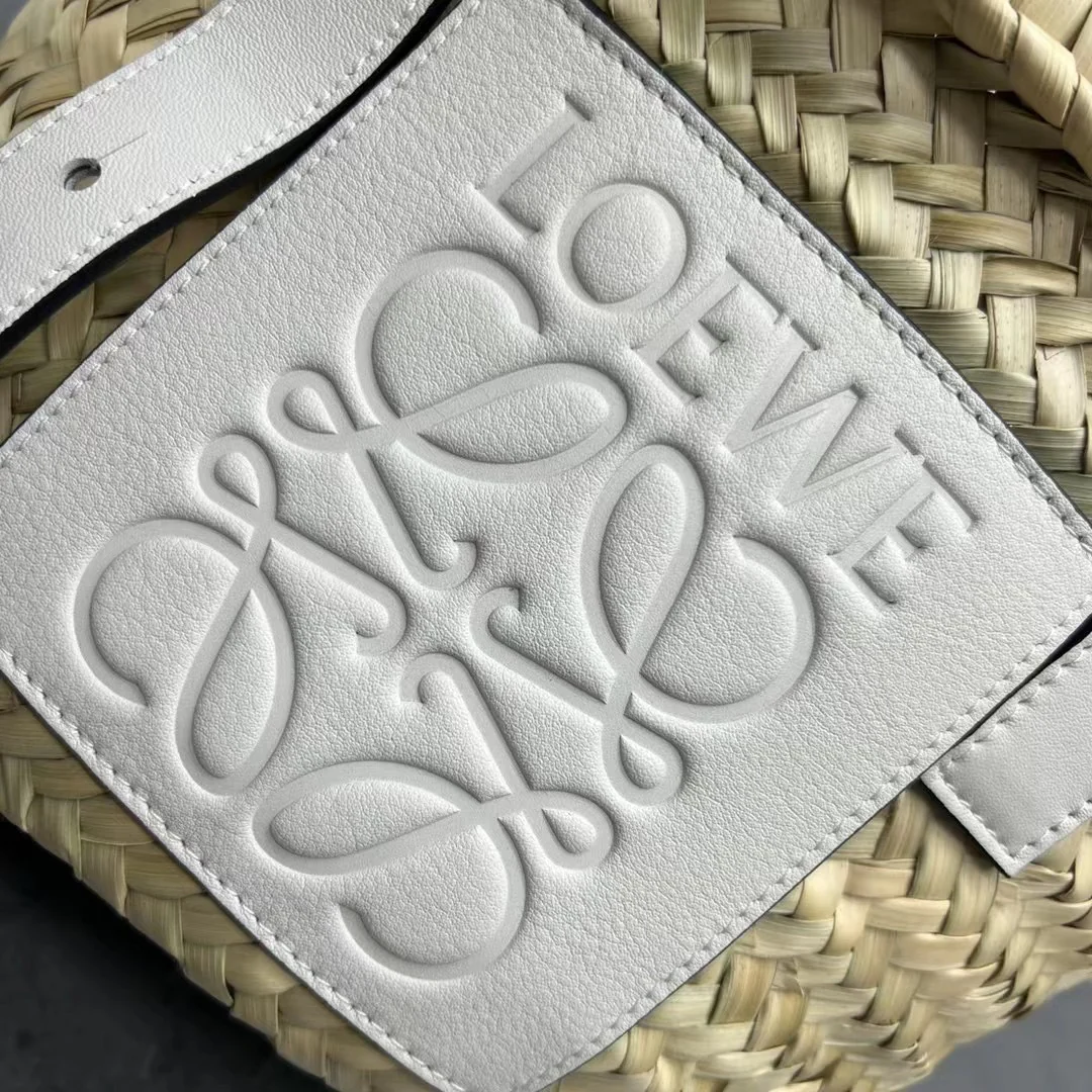 Соломенная сумка Loewe - 33 см - Маленькая - Кремово-белая