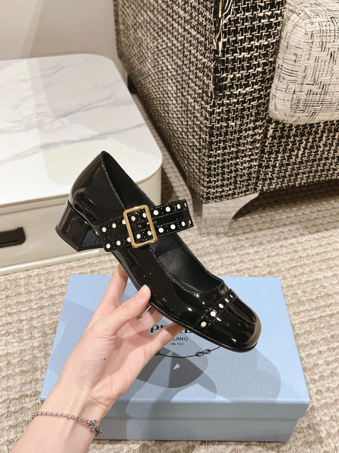 Туфли-мэри-джейн Prada - черные