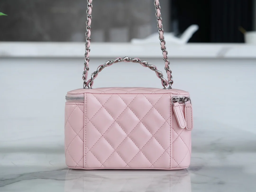 Длинная сумка-коробка Chanel - розовая