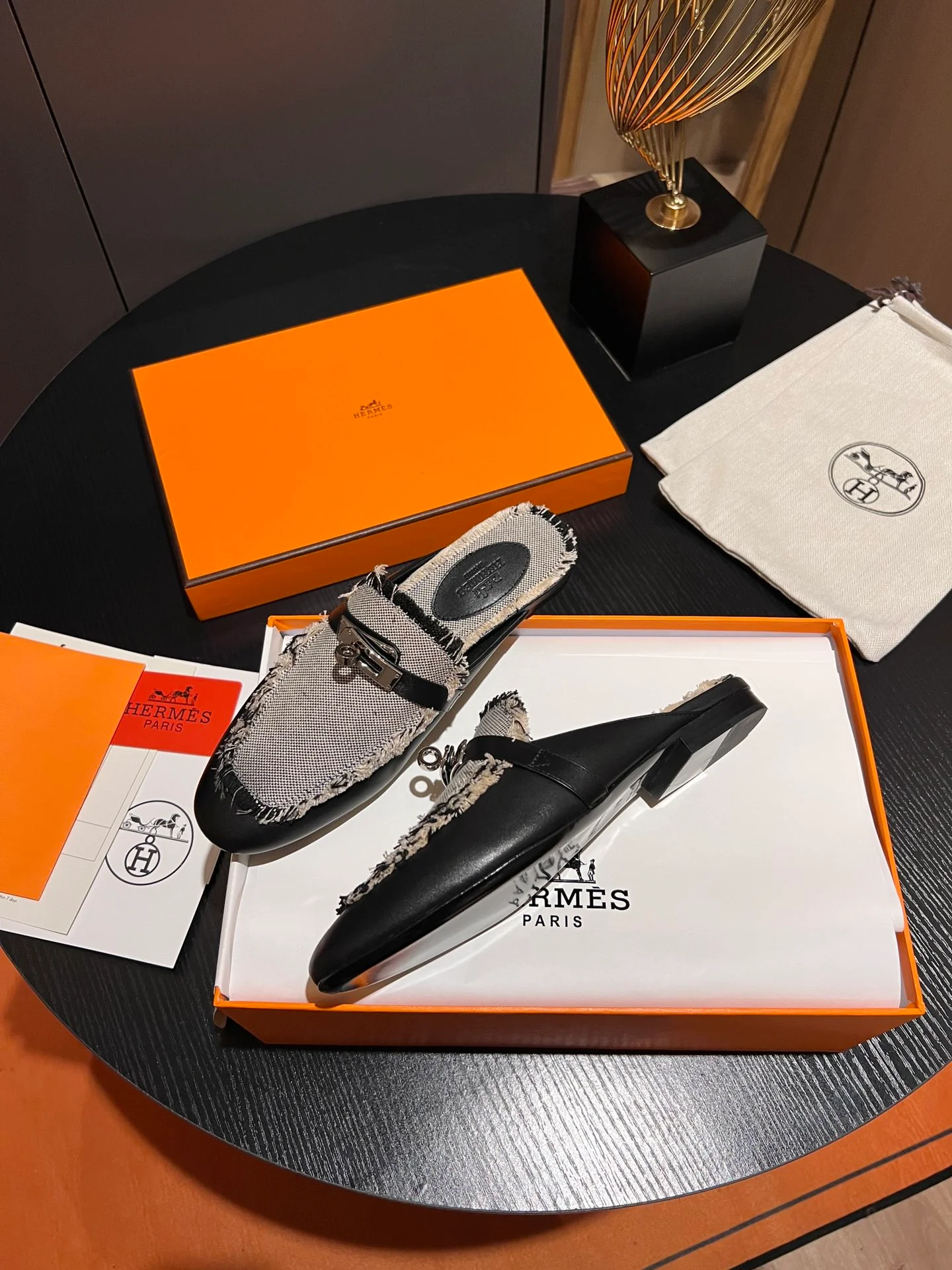 Hermes - Классические мюли Kelly Half-Mount - Черные