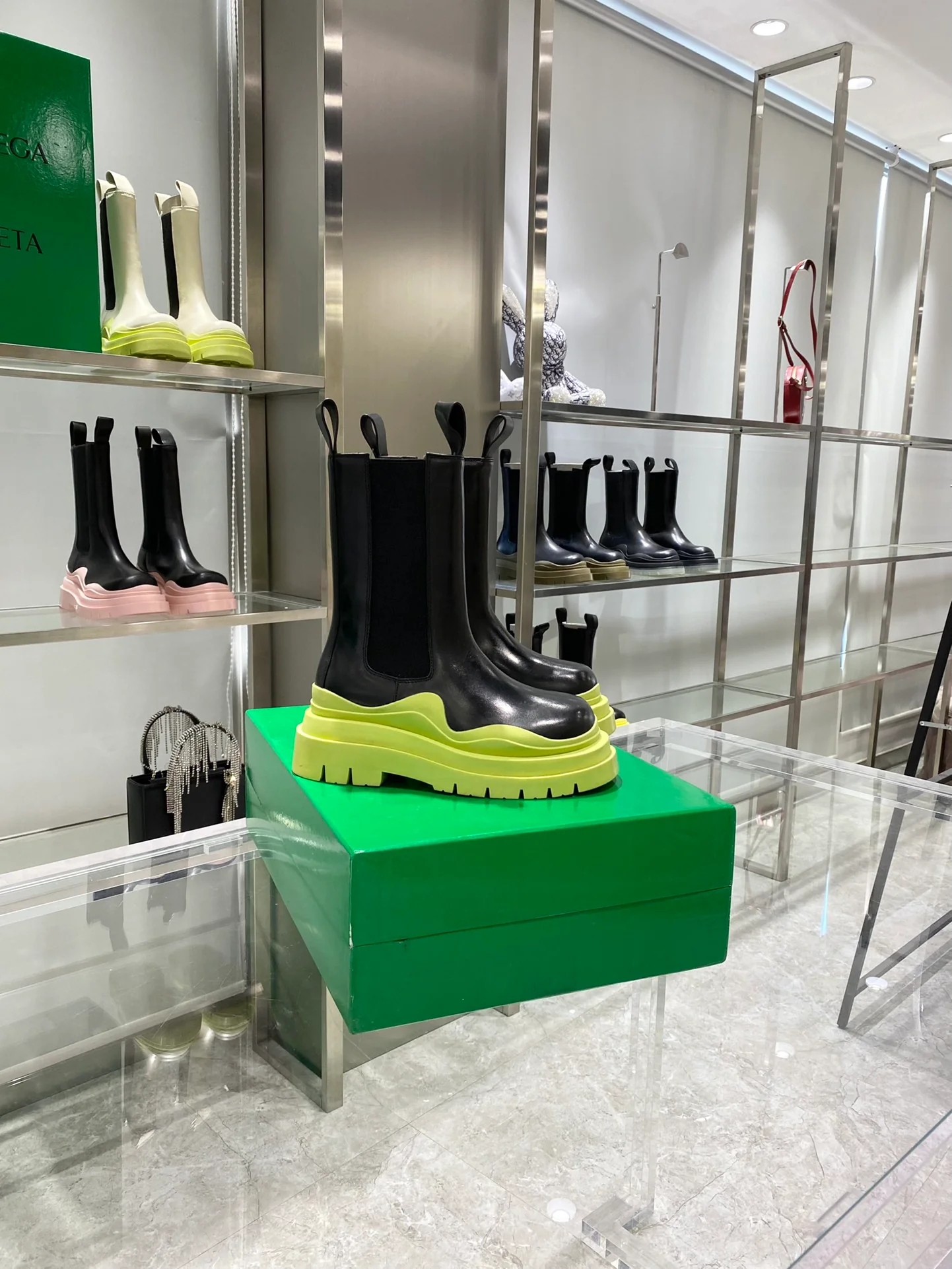 Обувь BV - BV - желтая подошва - до середины икры - ботинки Martin на платформе - 1