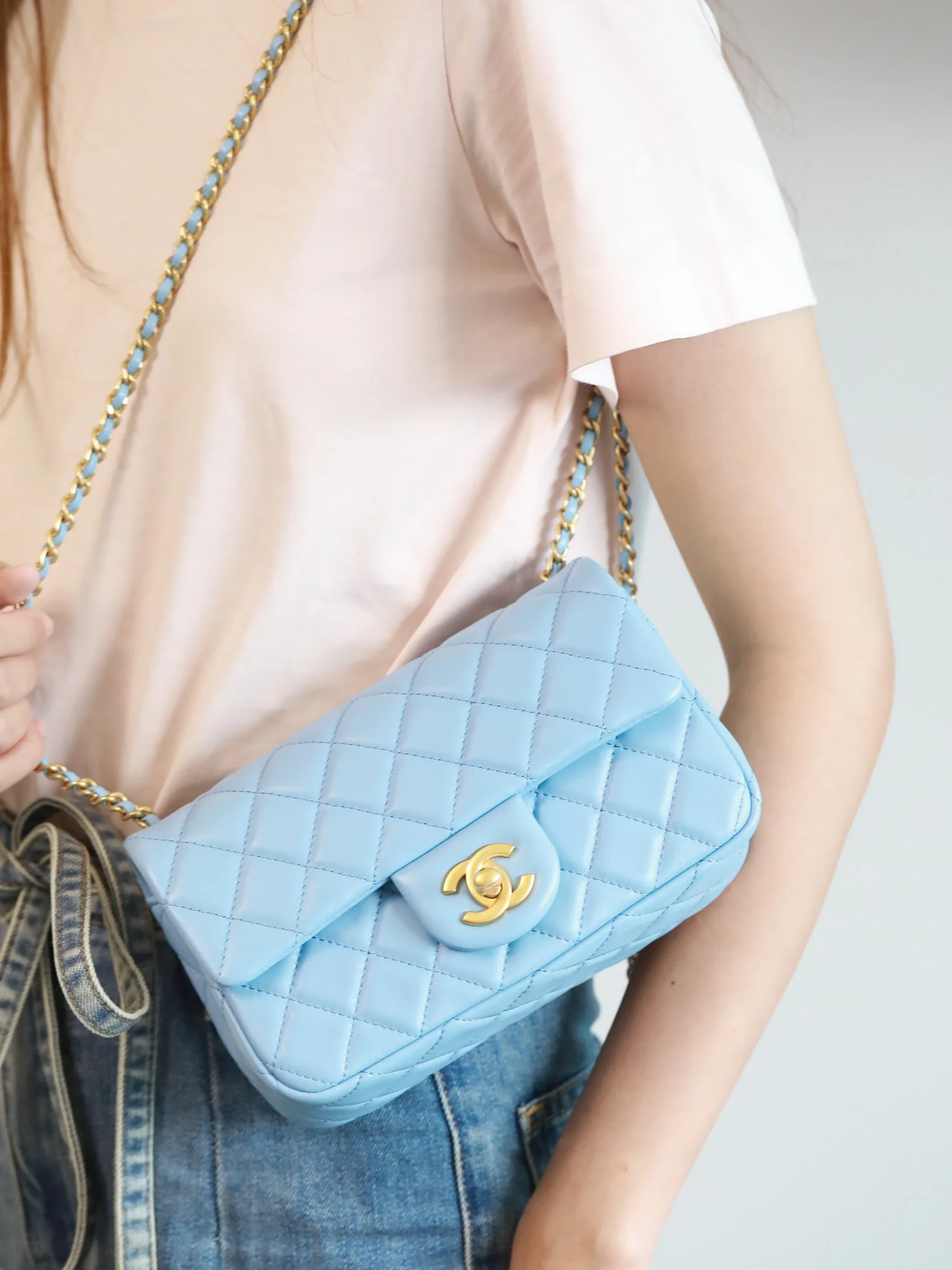 Chanel 2022 Walnut Gold Ball Square Fat Bread