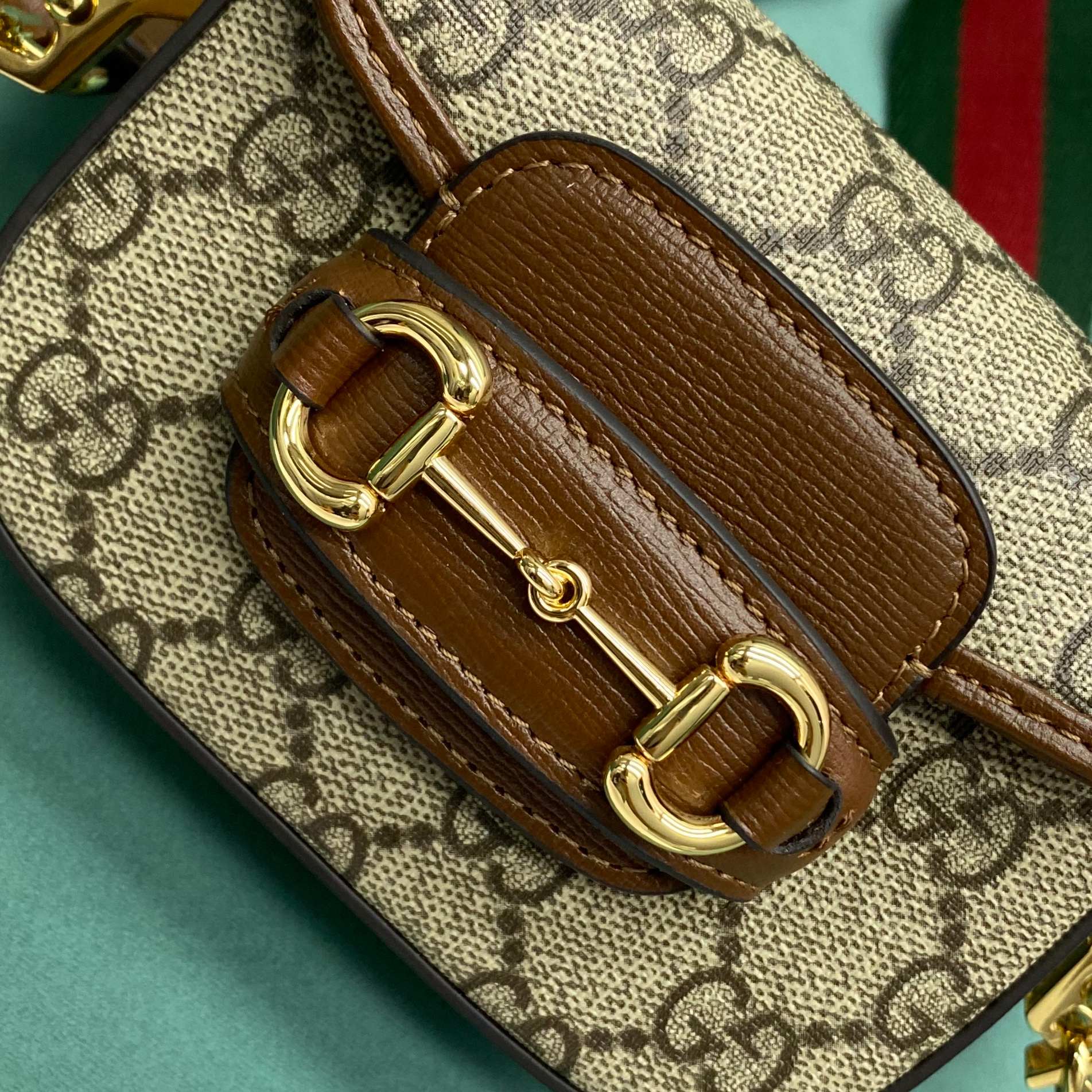 Сумка Gucci 1955 Saddle Bag - Мини - Монограммная канва