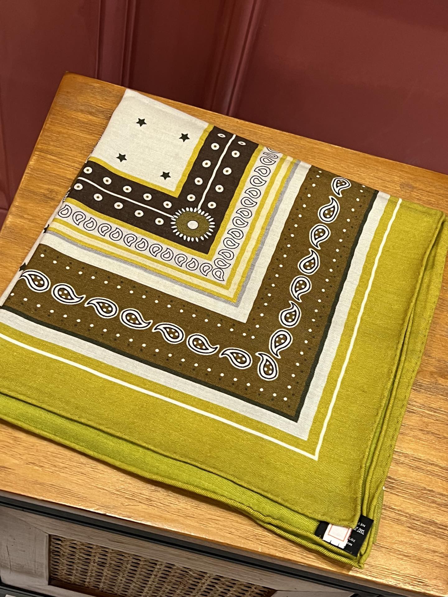 Элегантное двустороннее седло Hermes - 140 см - Шелк-кашемир - Зеленый