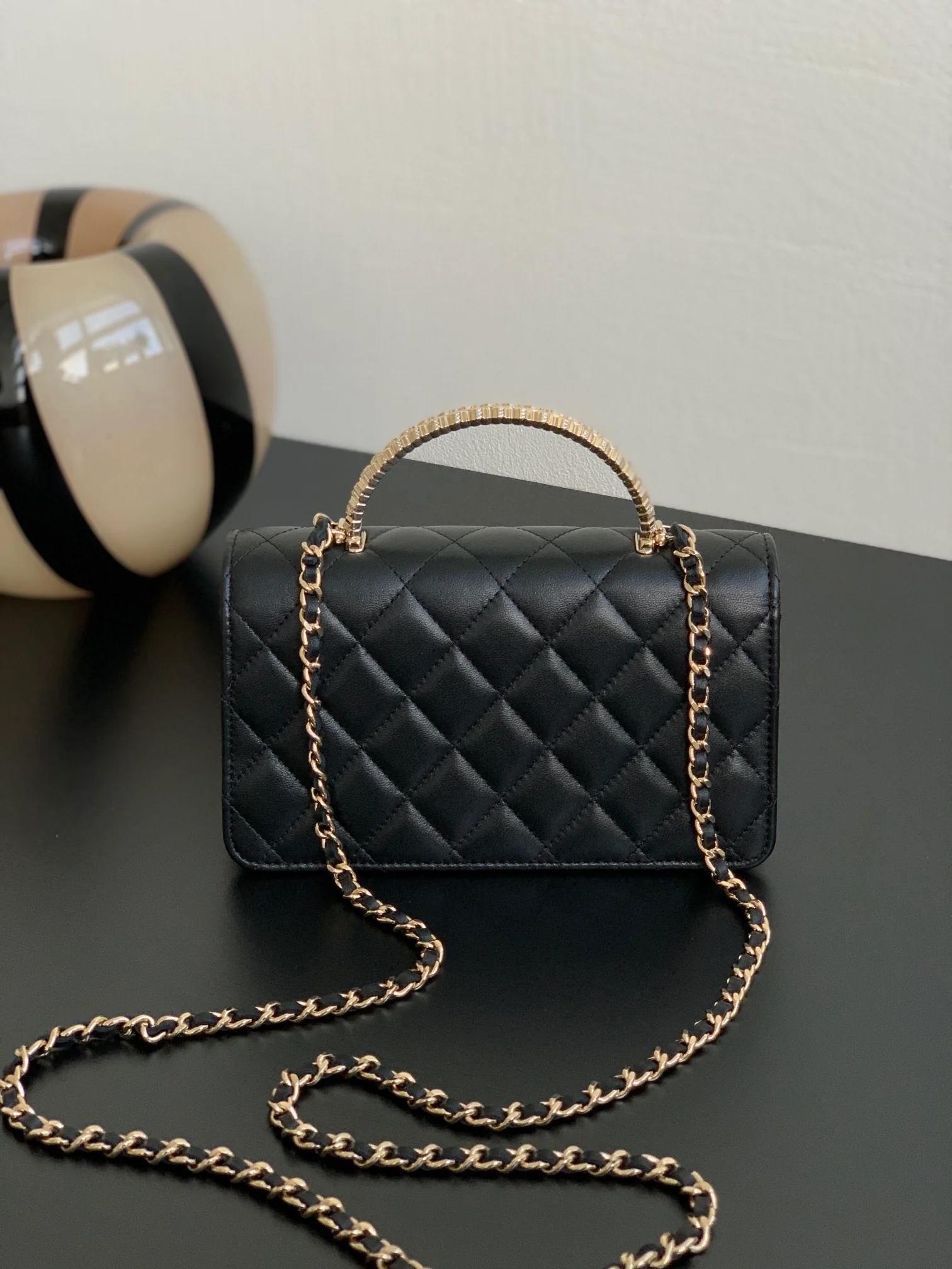 Ручка Chanel Diamond Handle WOC - черная