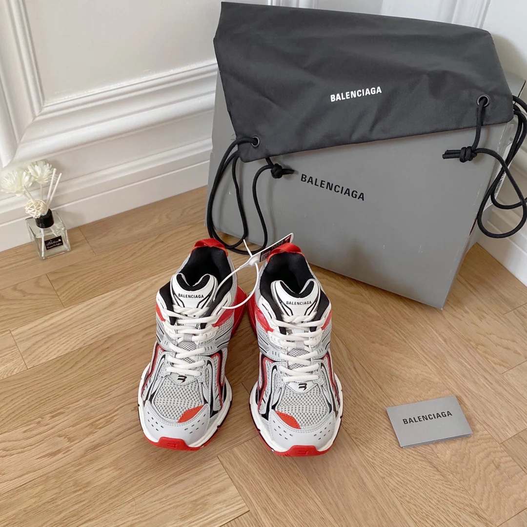 Кроссовки Balenciaga Retro Spring-Style Dad Shoes - серые и красные