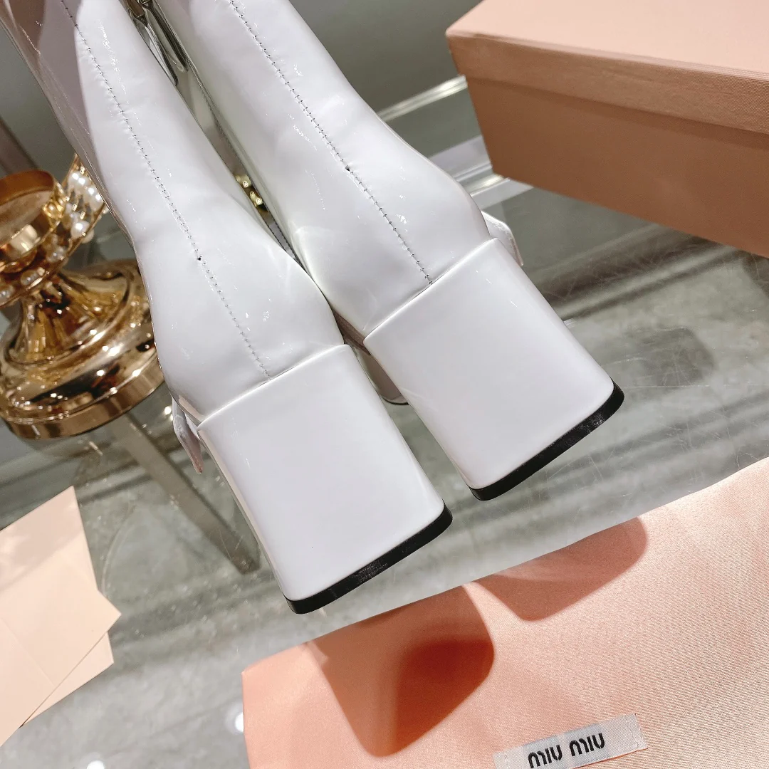 Miu Miu - Ботильоны 22s с застежкой-молнией и металлической пряжкой - 3